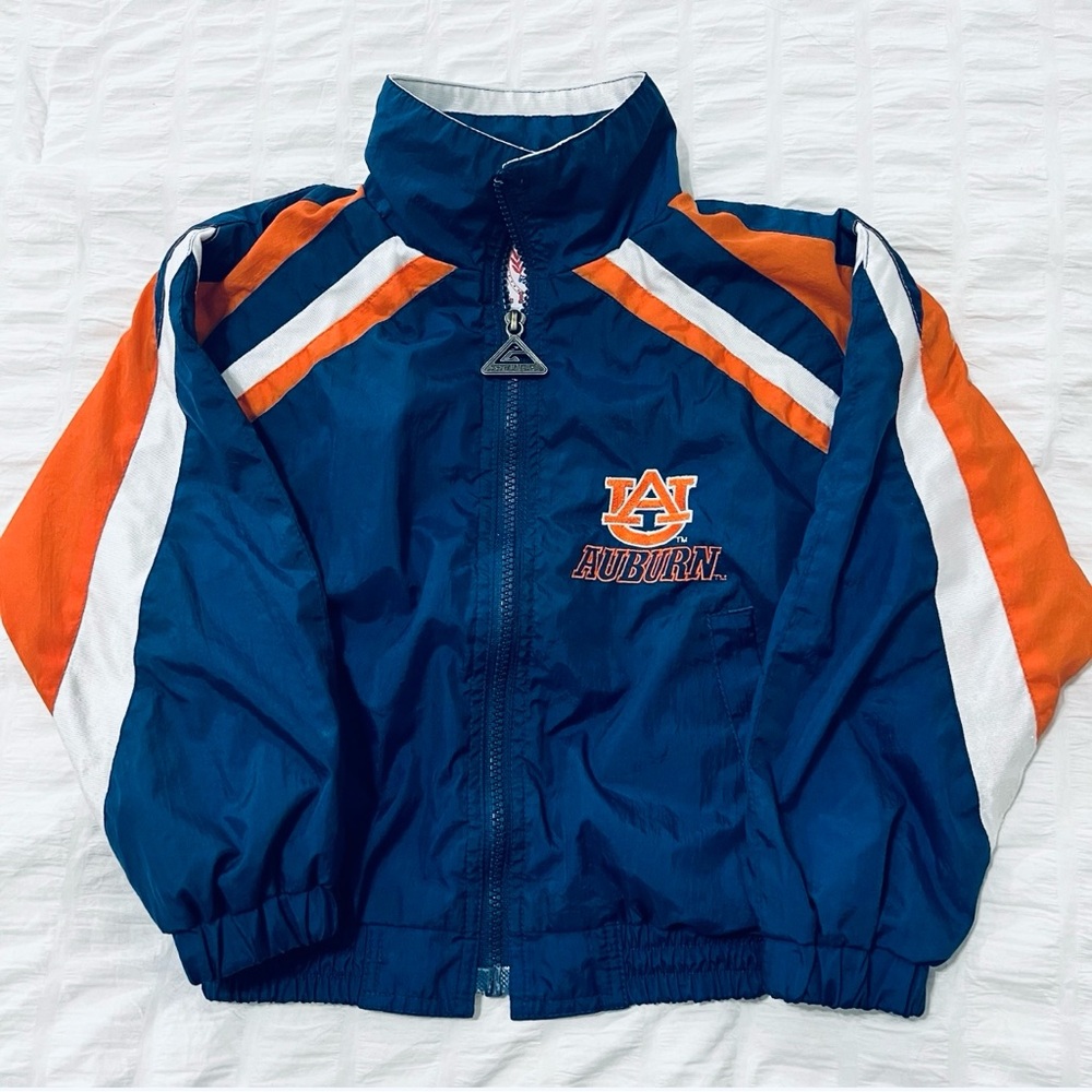 Vtg 1980s AUBURN TIGERS Genuine Stuff Nylon Windbreaker Lined Jacket Boys Size 5
